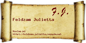 Feldzam Julietta névjegykártya